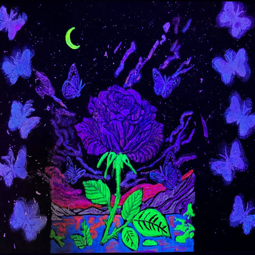 "Neon Rose Triptych Set of 3"